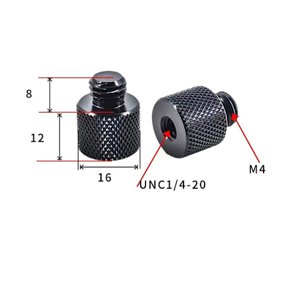 Stativgängadapter M12 till 1/4" Hane - 5-pack M4