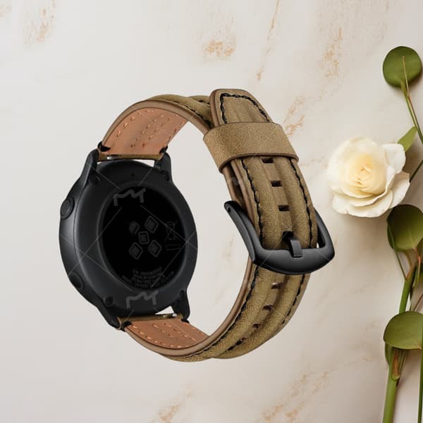 Premium læderrem til Samsung Galaxy Watch4 Classic Mørkebrun