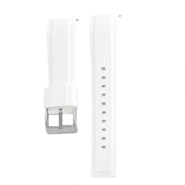 Vävt silikonarmband för Huawei GT5/GT4/Watch4 Vit + Silver 20 mm
