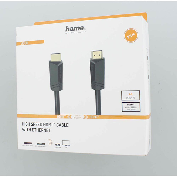 Kabel HDMI High Speed 4K 18 Gbit/s 7,5 m Guld