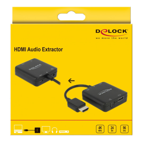 HDMI Audio Extractor 4K 60 Hz compact, black