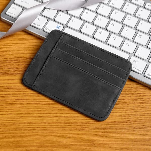 Slim Minimalistisk Kortholder til Mænd Black Black