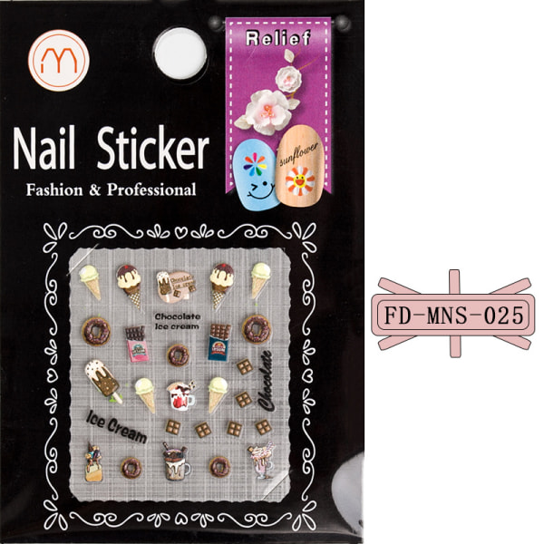 5D Nail Art Stickers 12 ark MultiColor