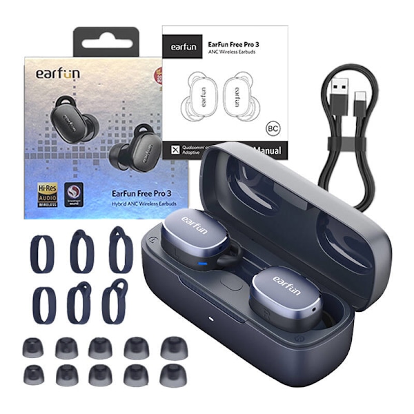 Hörlurar TWS EarFun Free Pro 3, ANC (blå)