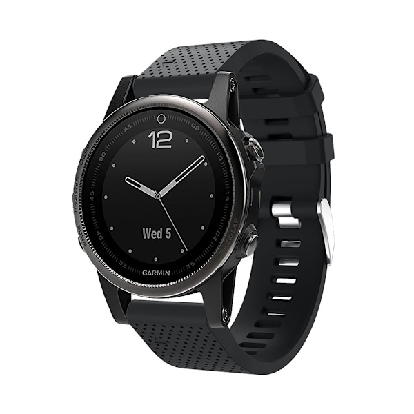 Silikone urrem til Garmin Fenix 5S Plus Sort