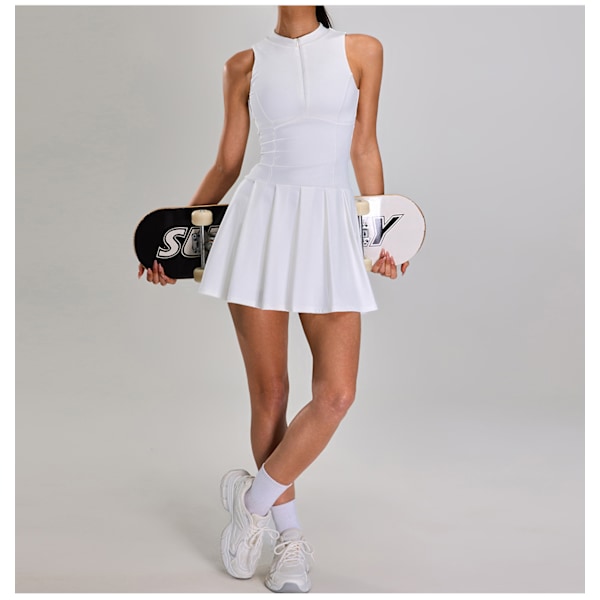 Atletisk tennisnederdel med indbyggede shorts XL