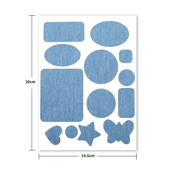 Jeanslappar för knä/armbåge - Stryk på tyglappar för kläder, jeans (5-pack) LightBlue LightBlue