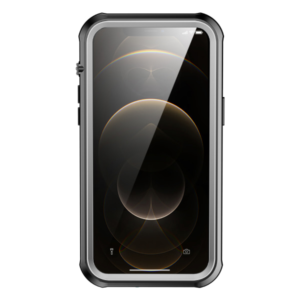iPhone 13/13 Pro vandtæt etui sort / grå / gennemsigtig