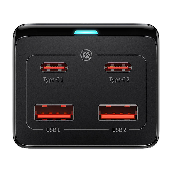 Baseus GaN3 Pro vægoplader / powerstrip 2xUSB + 2xUSB-C + AC, 100W (sort)