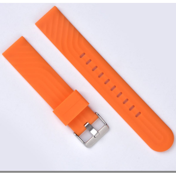 Silikoniranneke Huawei GT3:lle ja iWatch 4:lle Oranssi 18 mm