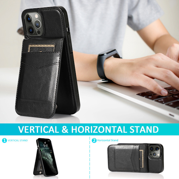 Flip Card Slot Läder Telefonfodral för Samsung Galaxy A40 - Svart