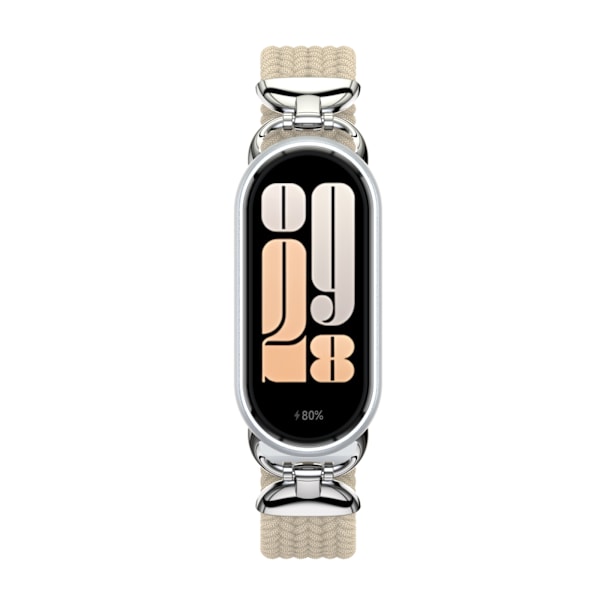 Snyggt flätat spänneband för Xiaomi Mi Band 9/10 Aprikos