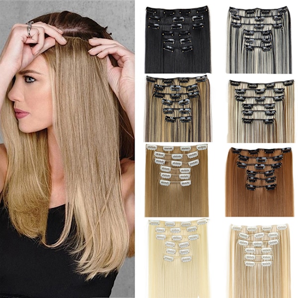 Hiustenpidennykset Klipsipidennys 6 kpl Beige