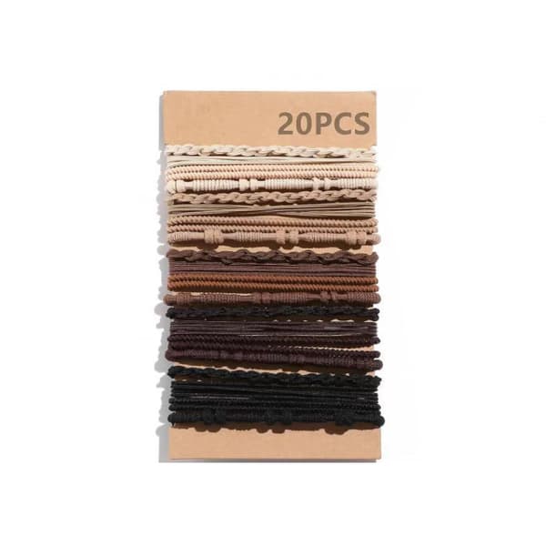 Boho Flätade Hårband - 20-pack Scrunchies för Tjockt Hår