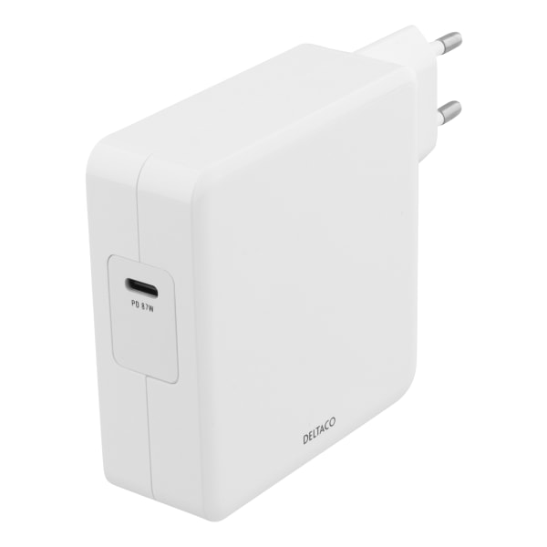 USB-C wall charger, 87 W, 1x USB-C, white