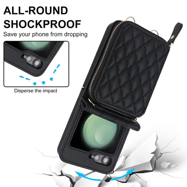 Kortholder Folde Etui til Huawei P50 Pocket - Sort