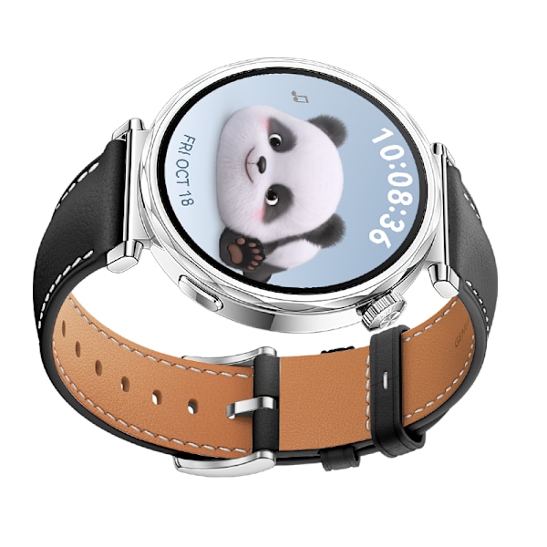 Klockarmband i Läder för Huawei Watch GT5 - 18MM Svart + Silver