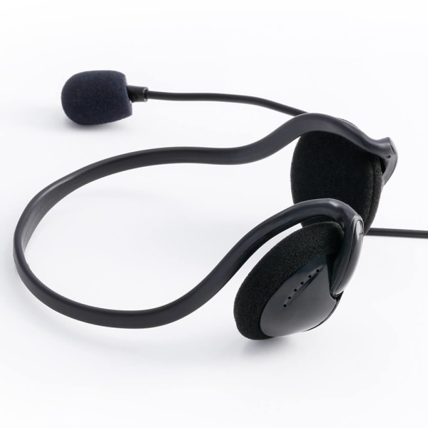 PC Office Headset NHS-P100 Stereo Nackband Svart
