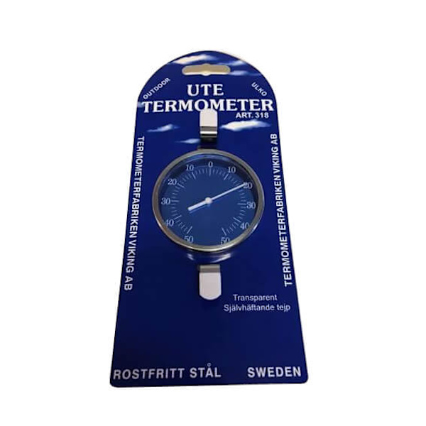 Termometer Inde-/Udendørs Rustfrit Stål 75mm