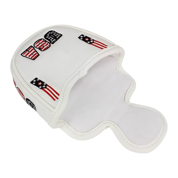 Golfputteröverdrag Halvcirkel – Premium PU Läder Huvudskydd White White