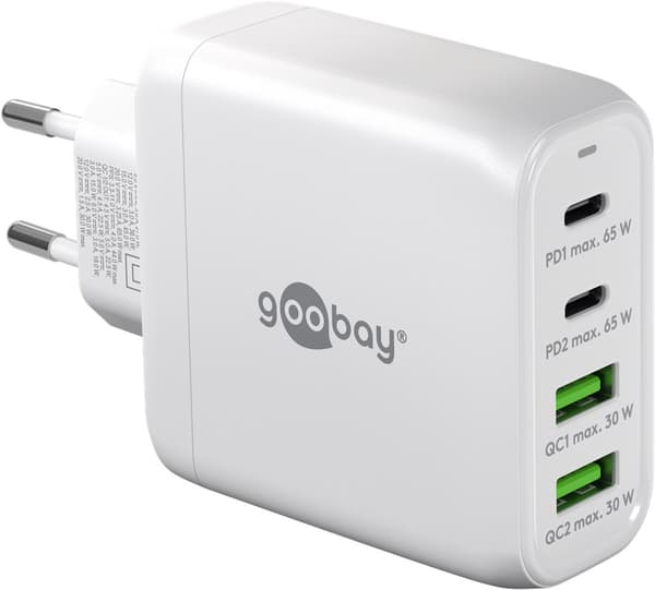 USB-C™ PD GaN multiport hurtigoplader (68 W) hvid