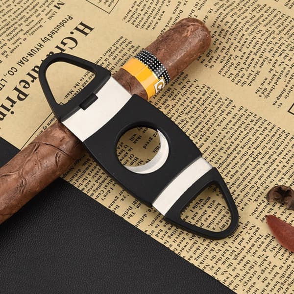 Slank dobbeltbladet cigar cutter 3-pakke: Rustfri stålblade for glatte, præcise snit