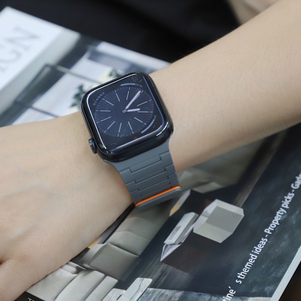 Magnetisk løkkerem til Apple Watch (42/44/45/49 mm) - EU-patent Grå Orange