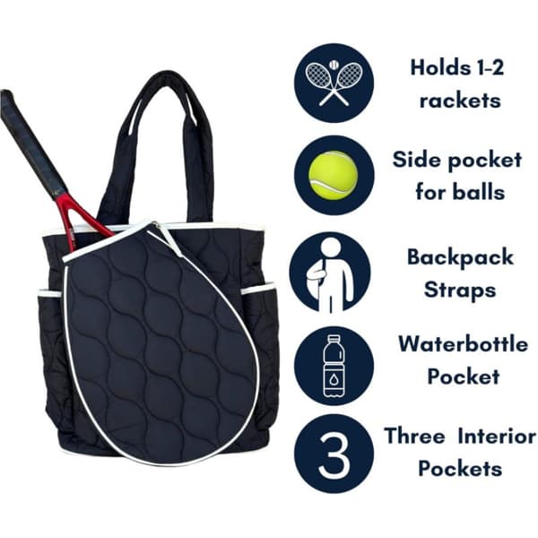 Multifunktionell axelväska badminton racketväska Black Black