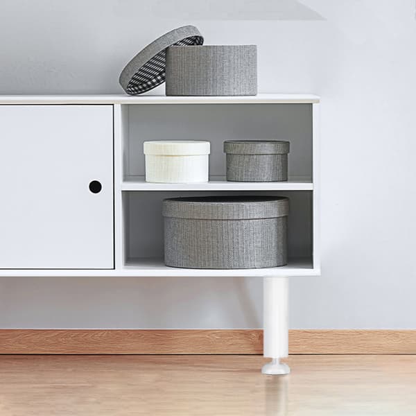 Hvide bordbensbeslag - Sæt med 4 18cm 18cm