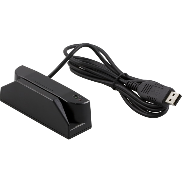 Magnetic card reader, slot 1 + 2 + 3, USB, black