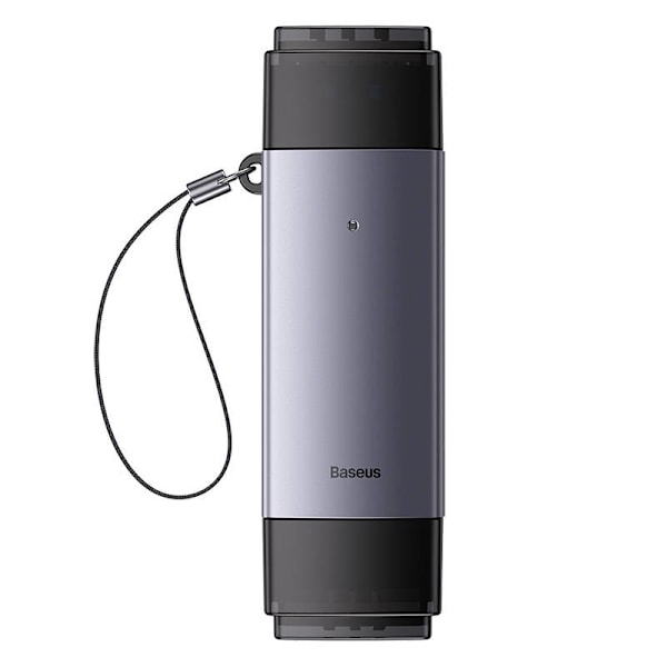 Baseus Lite Series SD/TF minneskortläsare, USB + USB-C (grå)