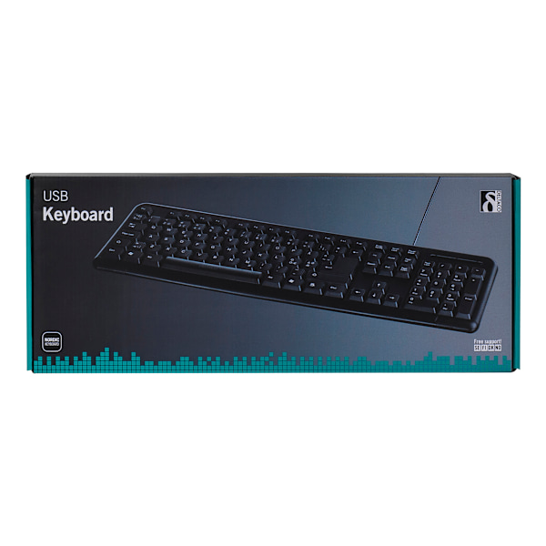 Tangentbord, nordisk, USB, svart