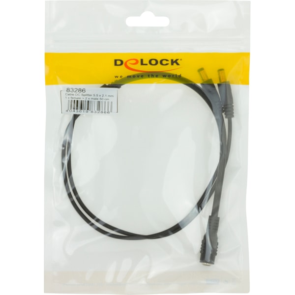 Cable DC Splitter 5.5 x 2.1 mm 1 x female to 2 x male