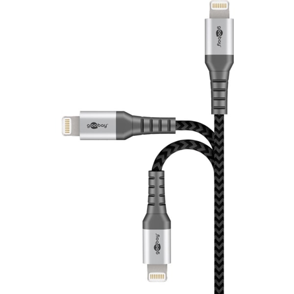 Lightning-USB-C™ textilkabel med metallkontakter, 0,5 m