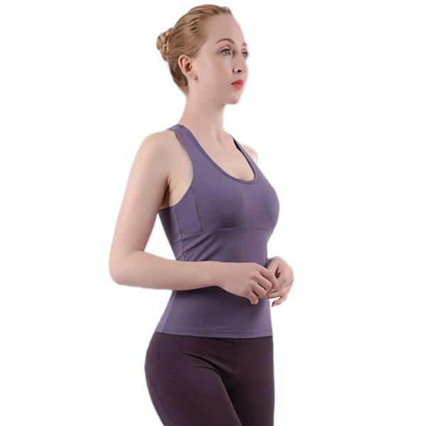Dame Løbe Træningstop Fitness Tank Top Sommer Lilla M