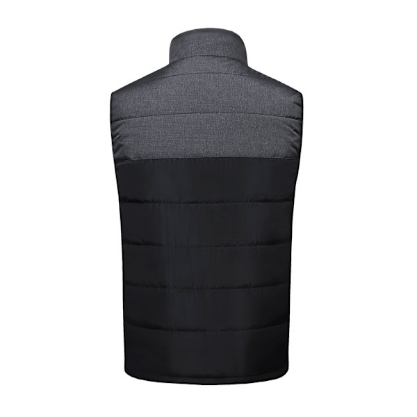 Lämmitetty liivi kaksoissäätimillä, vakiolämpötila ja lämpö Musta + harmaa 4XL