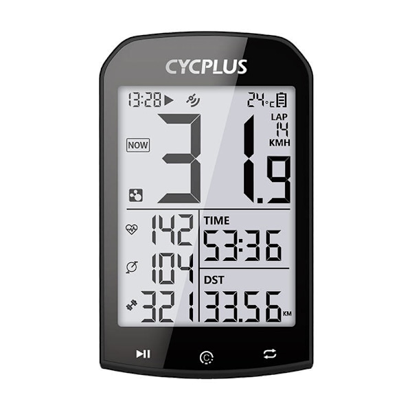 GPS cykelcomputer Cycplus M1 - kompatibel med Strava, Trainingpeaks mm.