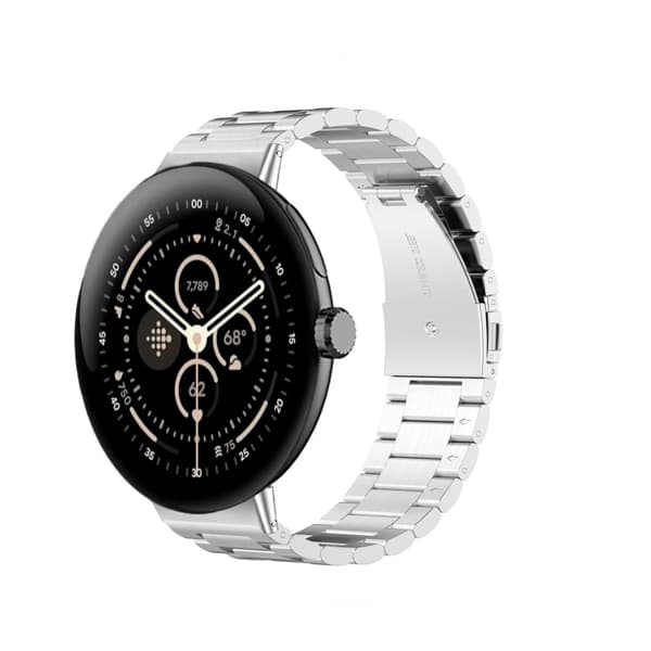 Google Pixel Watch 2,3 mm rem i rostfritt stål Silver Silver