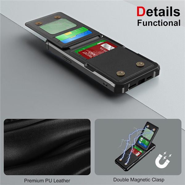 Elegant sort tegnebogsetui til iPhone 15 iPhone 15 Plus