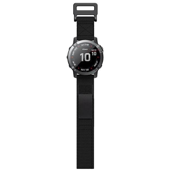 Garmin Fenix 6X/5X/3/3 HR rannekoru 26 mm nailonia Musta