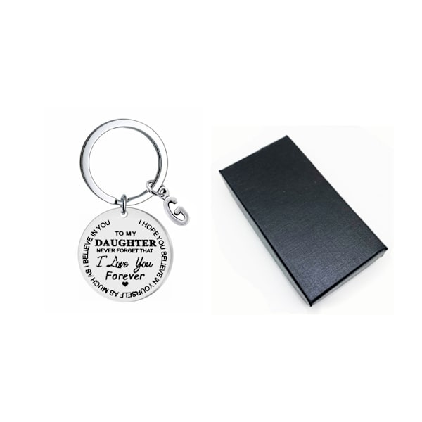 Nyckelring med tag "To my Daughter" (Till min dotter) Rostfritt stål