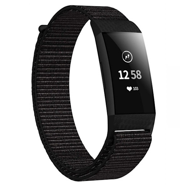 Fitbit Charge 3/4 armband nylon Svart