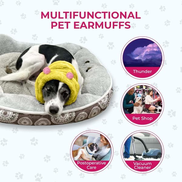 Støjreducerende hundørehætte i polyester til ro og søvn, beroligende øredækning til hunde, flere farver, størrelser S/M/L Black L Black L