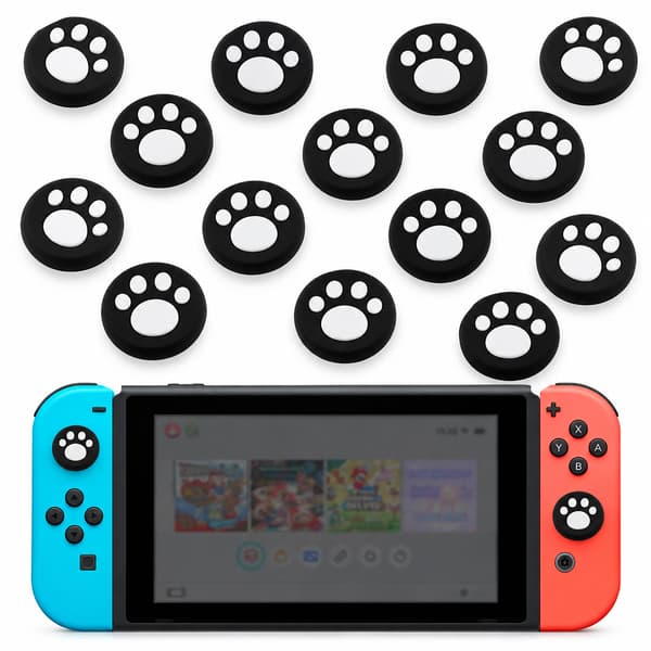 4-Pack Paradise Switch 2 Controller Joystick Skydd - Söta Katt Tass Silikon Tumgrepp, kompatibelt med Nintendo Switch 2 White+Black White+Black