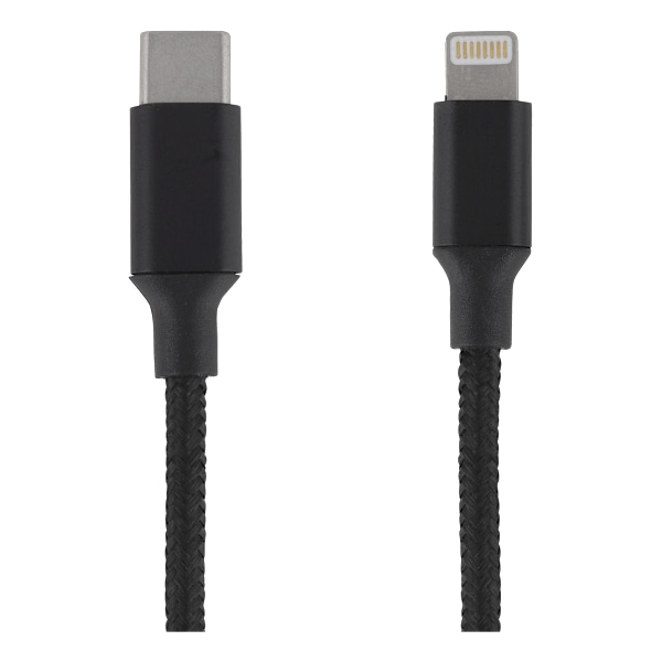 USB-C - Lightning-kaapeli, 1m, kangaspäällysteinen, musta