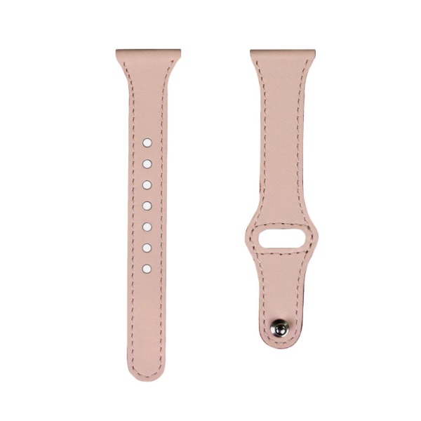 Klockarmband i nitstil äkta läder 20 mm för Samsung Garmin Rosa