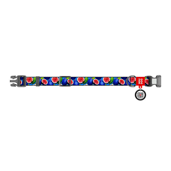 Waudog "Fig" hundhalsband i nylon med QR-kod, storlek XL
