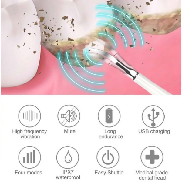 INF Elektrisk tandbørste med tandstensfjerner Hvid