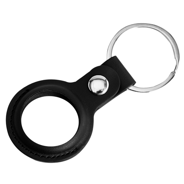 Apple AirTag case, keychain, vegan leather, black