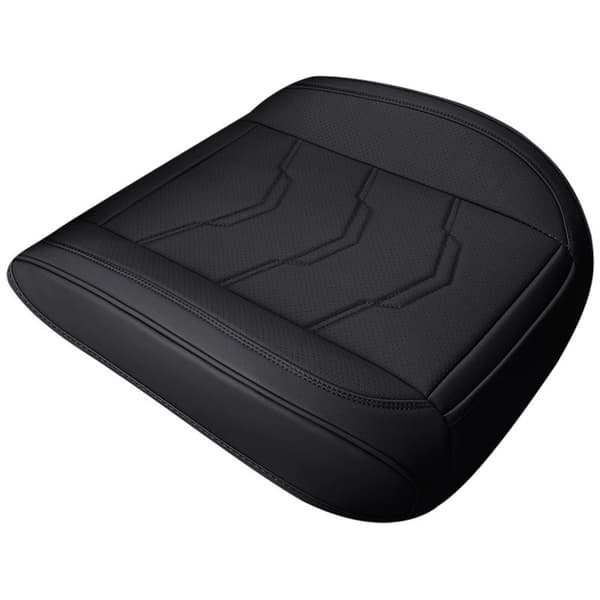 Andningsbar Perforerad PU Läder Bilsitsdyna - Full Wrap, Halkfri, Komfort för Alla Årstider Black Black